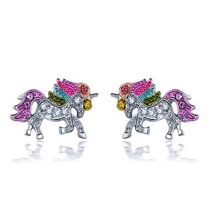 Unicorn crystal stud earrings 🦄